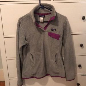 Gray/purple Patagonia fleece size medium